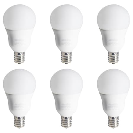 Sunlite LED A15 Light Bulb, 6W 40W=, Intermediate Base E17, 480 Lumens, Dimmable, Frosted, 2700K, 6PK 41831-NS